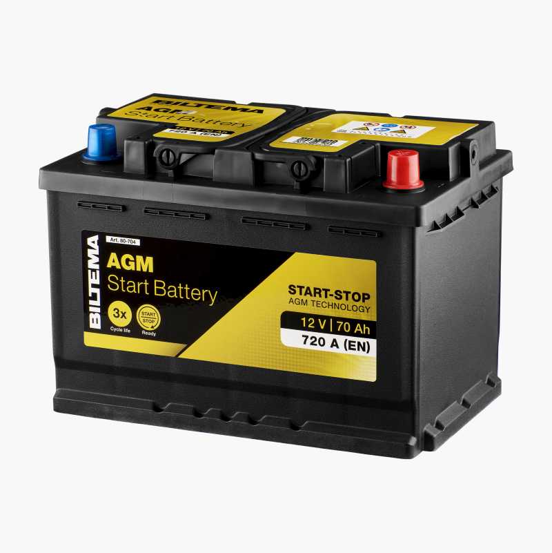 Starter Battery Agm V Ah Biltema Dk