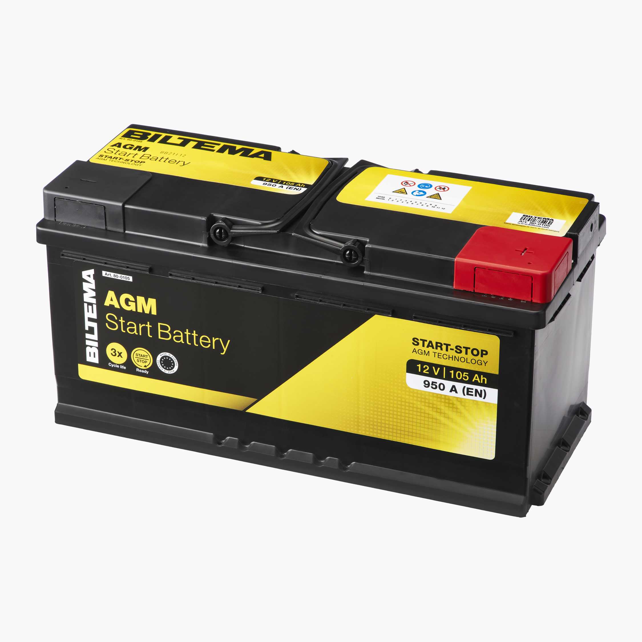 Starter battery AGM, 12 V, 105 Ah