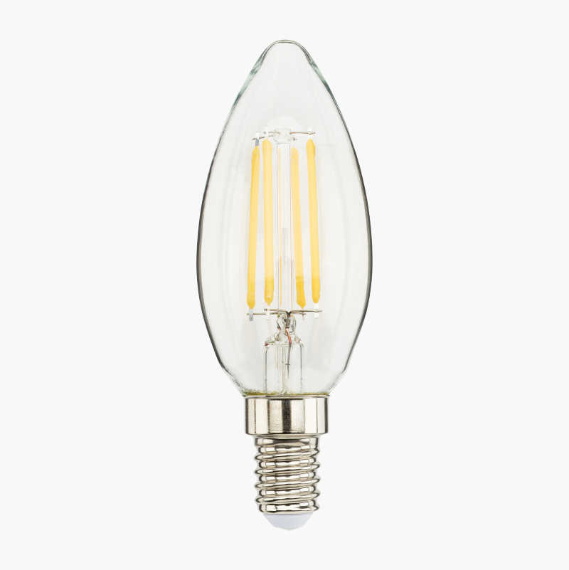 Candle Bulb E14 4 9 W dimable clear Biltema