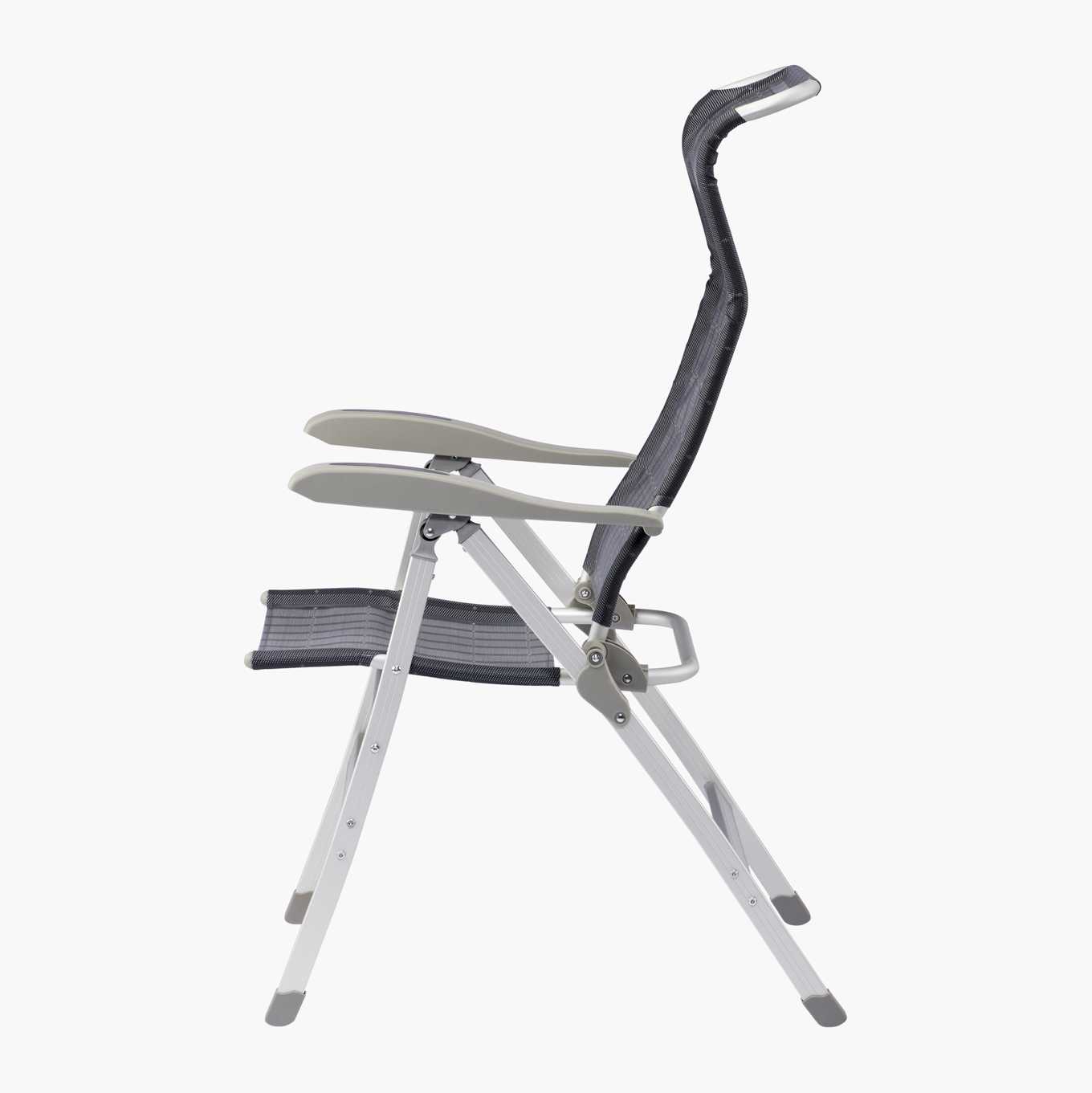 Dukdalf Aspen Folding Caravan Chair 8 Position Recline Grey Latest Model 