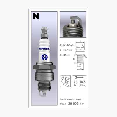 Brisk Racing LR14C Super Spark Plugs – Performance Upgrade (Part #1485)