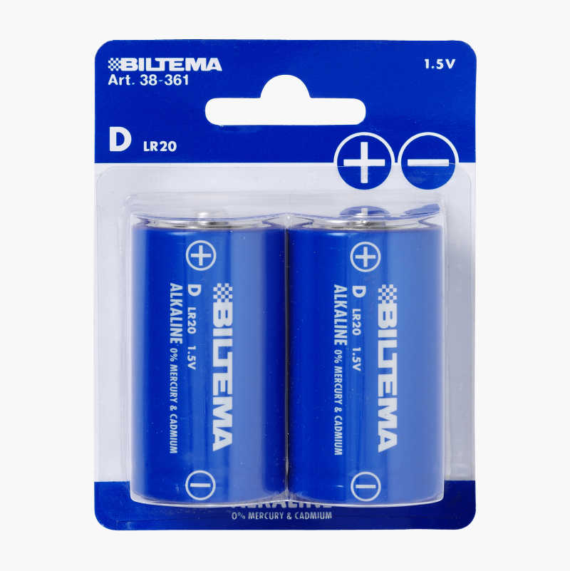 D/LR20 Alkaline Batteries, 2-pack 