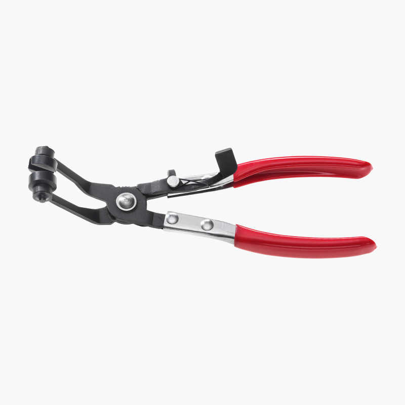 Angled hose clamp pliers