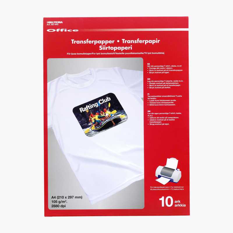 Transfer paper for light cotton fabrics, 10-pack