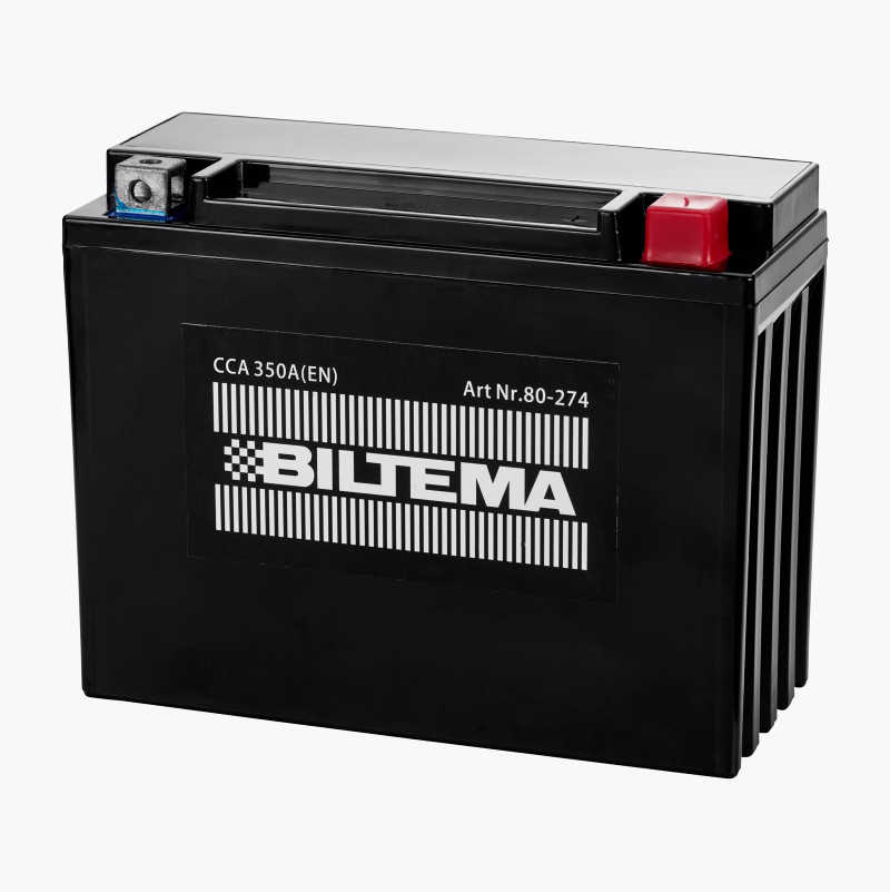 Motorcycle battery SMF, 12 V, 20 Ah, 206 x 91 x 164 mm - Biltema.fi