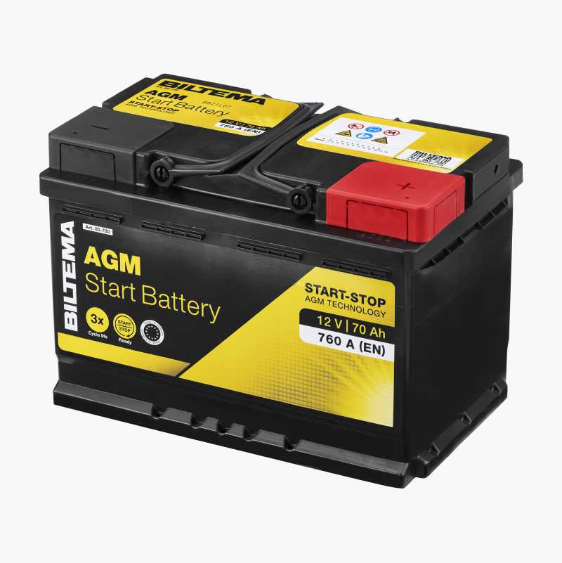 BIG AGM Autobatterie 12V 70Ah Start-Stop 68Ah