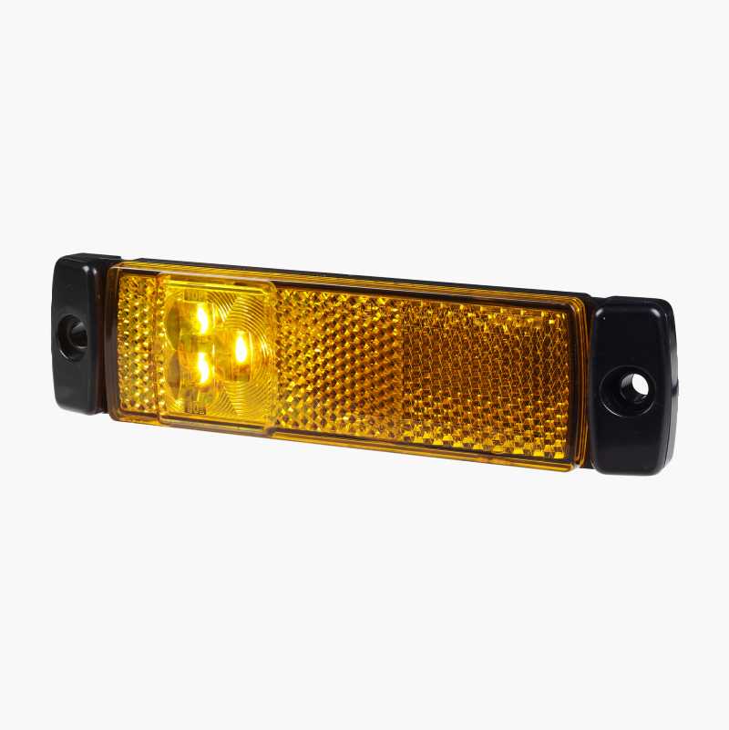 Side marker with orange position light and reflector, 130 x 32 mm