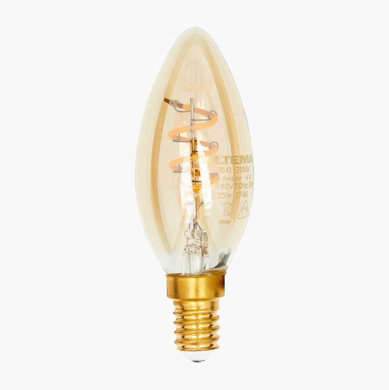 Ampoule Led tube E14 1700 K - puissance 2 watts - Vintage doré