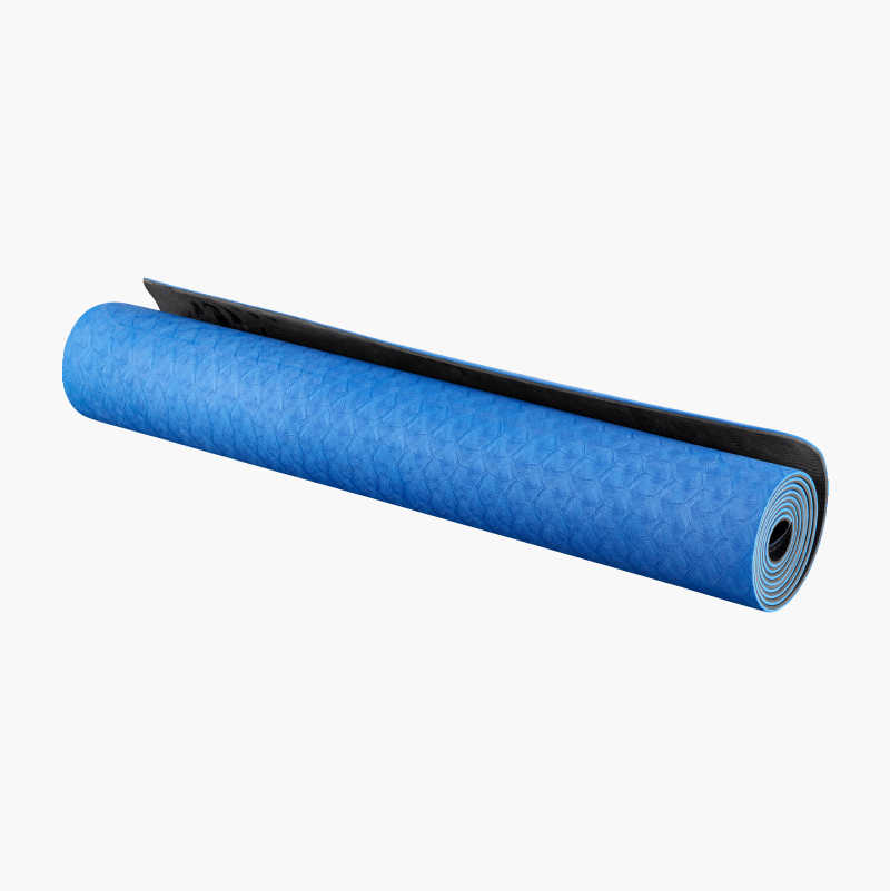 Rolled Blue Yoga Mat Foam Block Stock Photo 1914539854