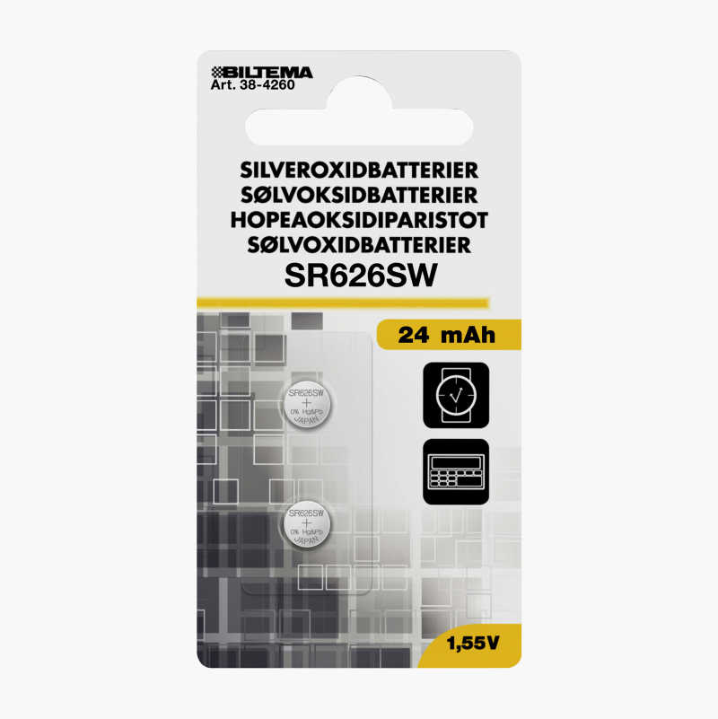 SR626SW Silver-Oxide Battery, 2-pack 