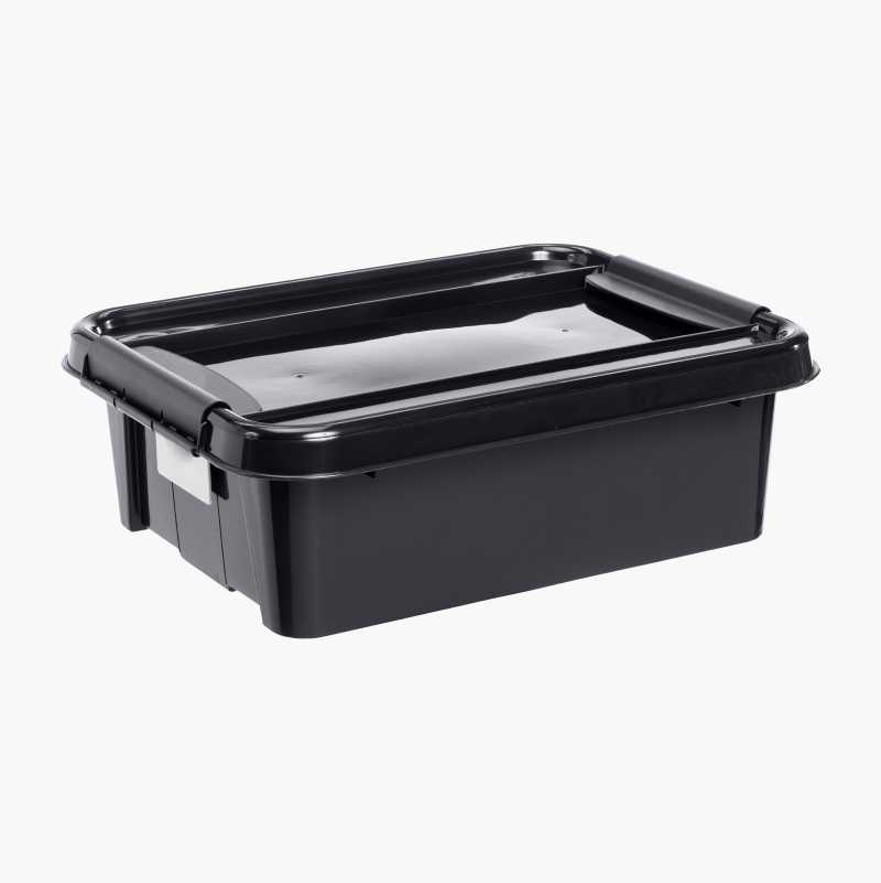 Black plastic deals box with lid