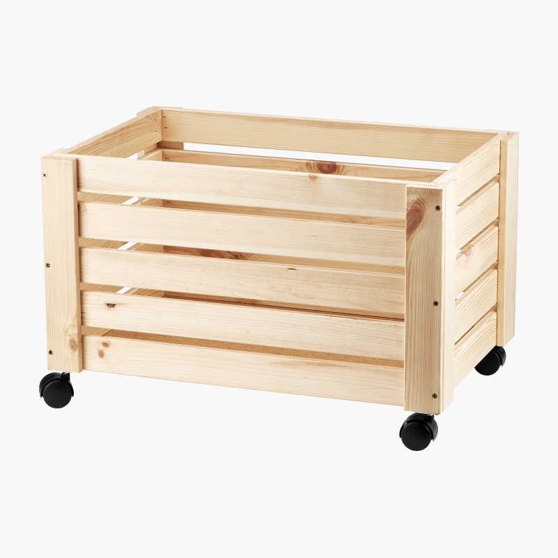 Storage Box Made From Wood With Wheels, Wooden Storage Bins On Wheels