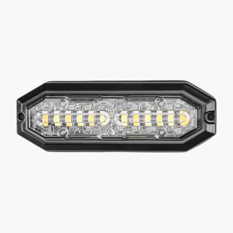Strobe light with 6+6 LEDs, orange+white