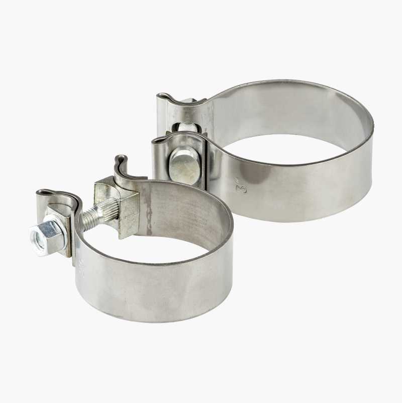 Exhaust clamp, stainless, 64 mm