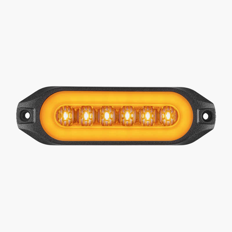 Side marker with orange position light and orange strobe light