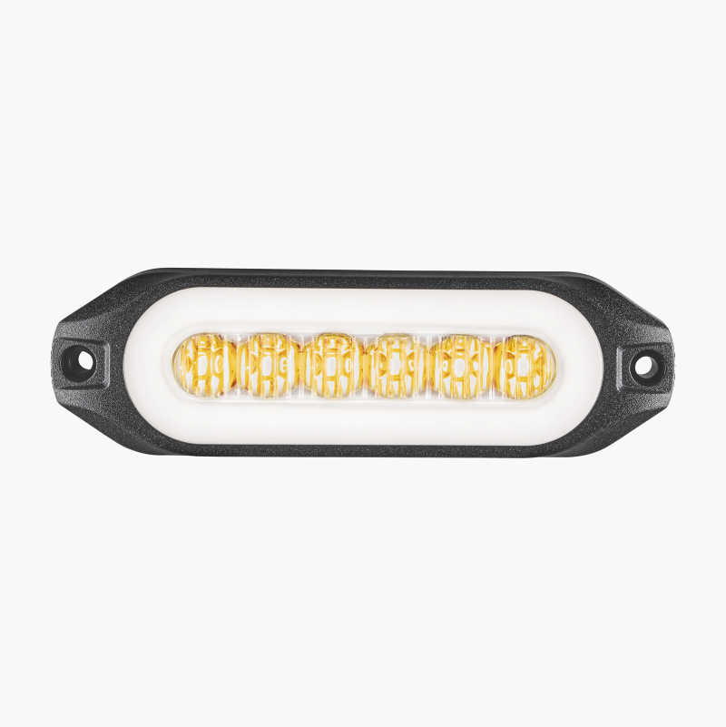 Side marker with white position light and orange strobe light