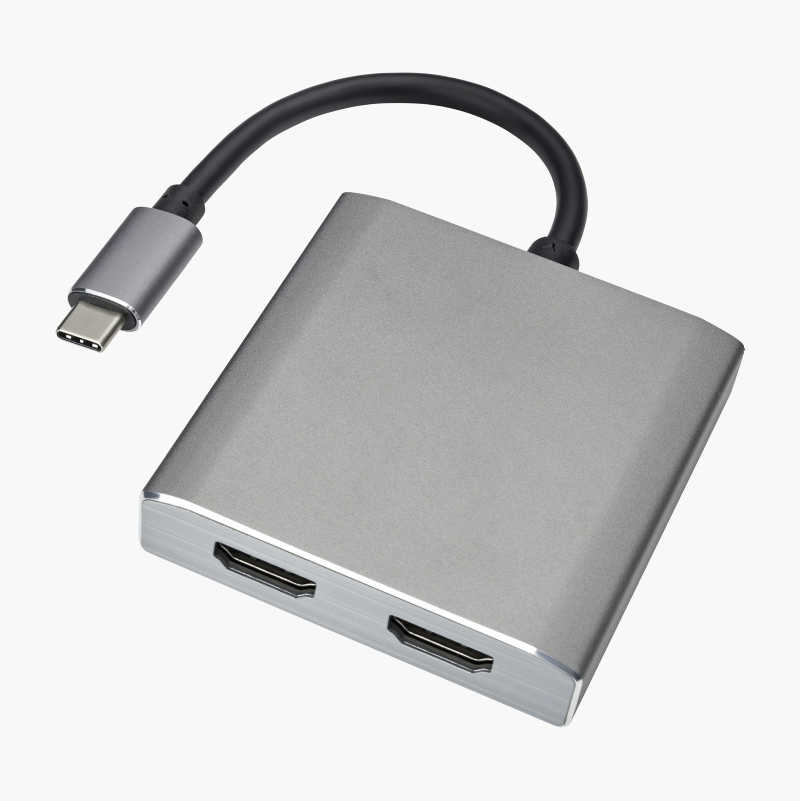 USB Typ C Hub med 2 HDMI-portar 