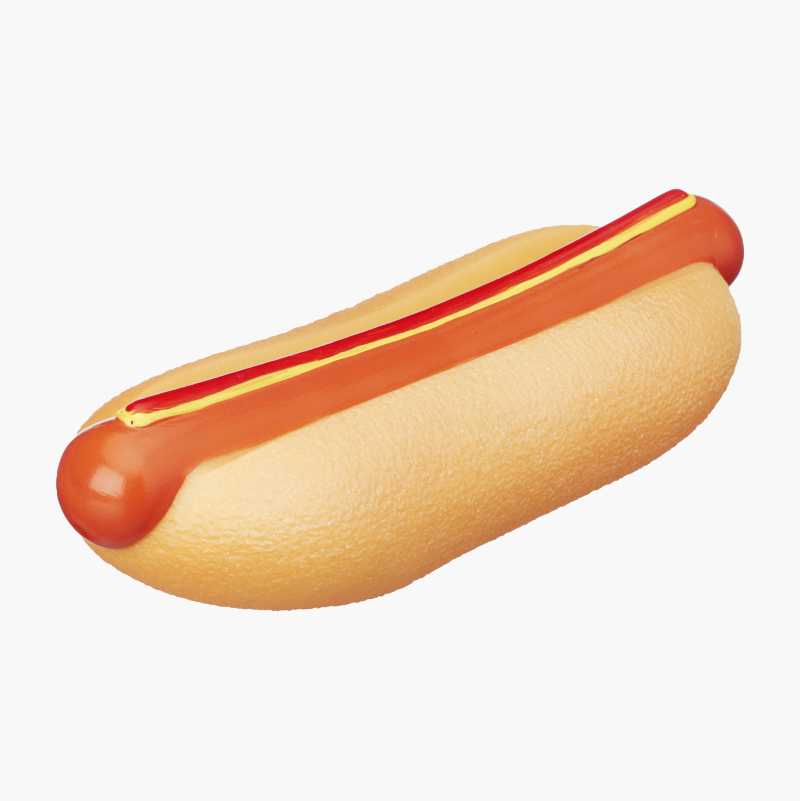 Squeaky hot dog outlet dog toy