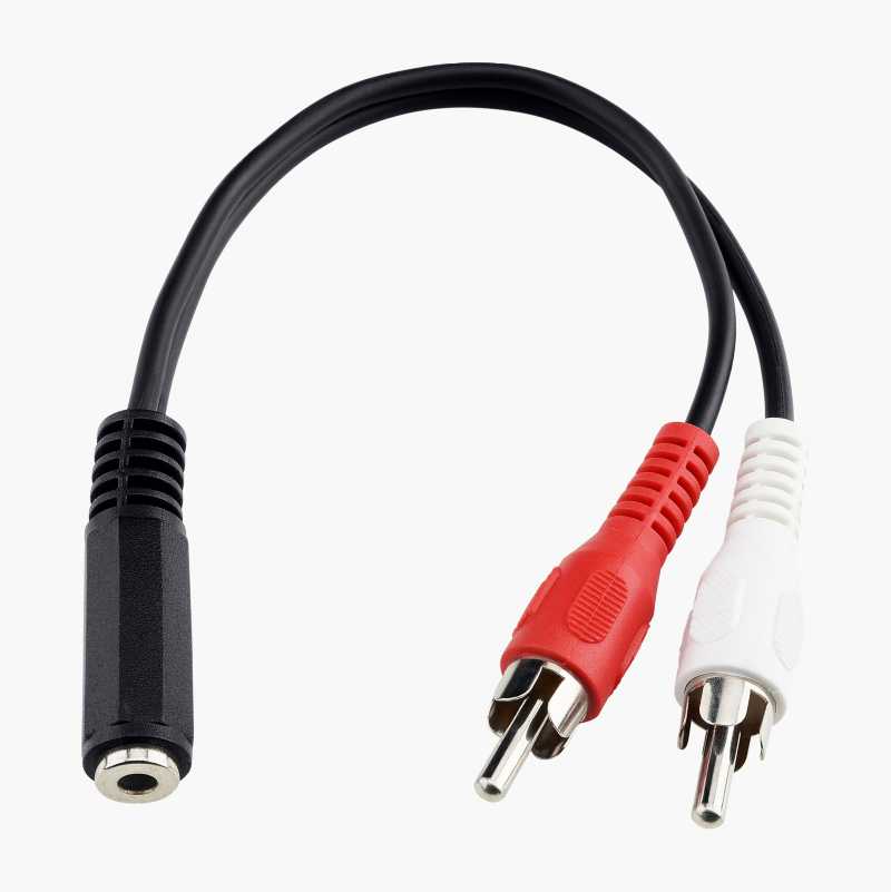 Audio adapter cable 2 x RCA (male) 3.5 mm (female) Biltema.no