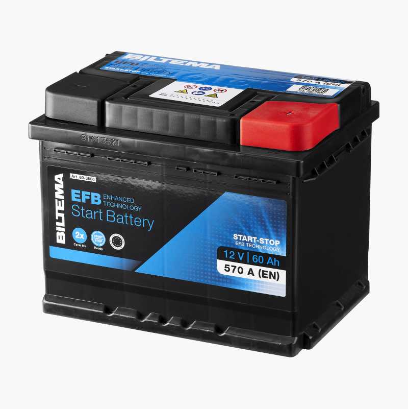 Käynnistysakku EFB, 12V, 60 Ah - Biltema.fi