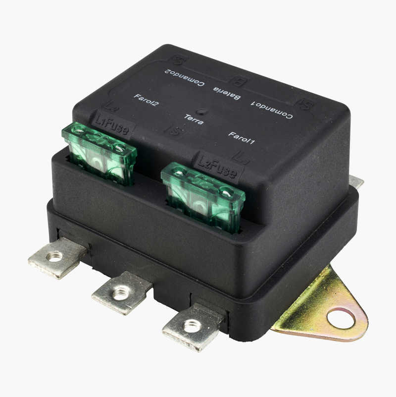 Double relay with fuse, closed-circuit, 30 A