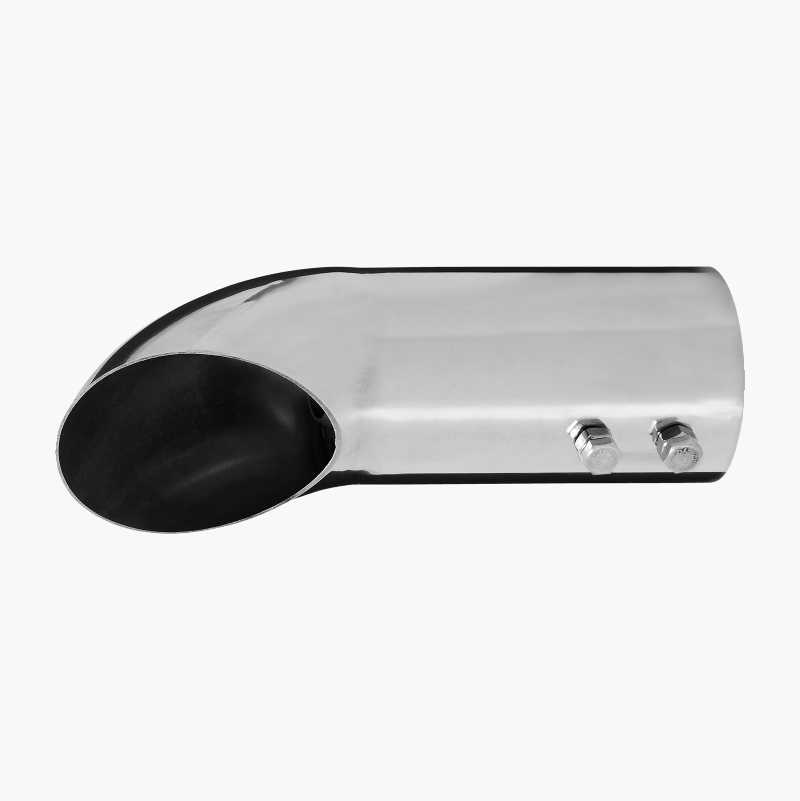 Tailpipe, round, angled, 190 mm