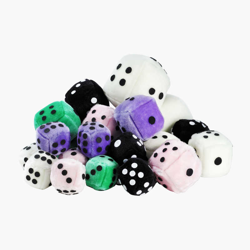 Car dice, white, 7 x 7 cm