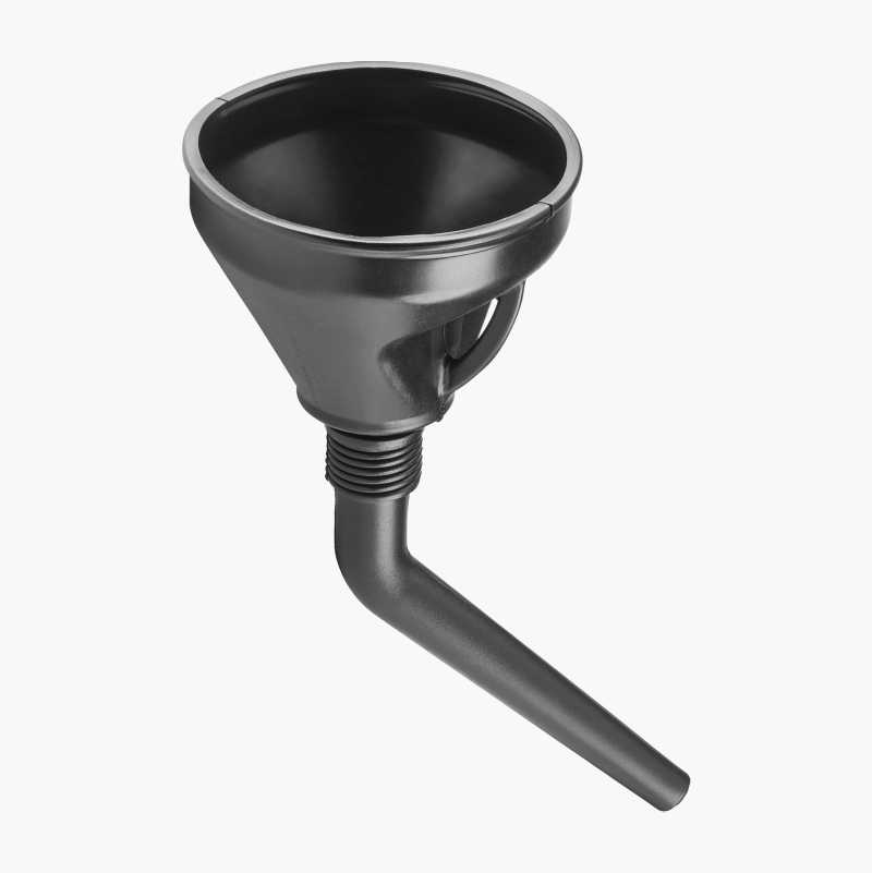 Funnel with curved extender