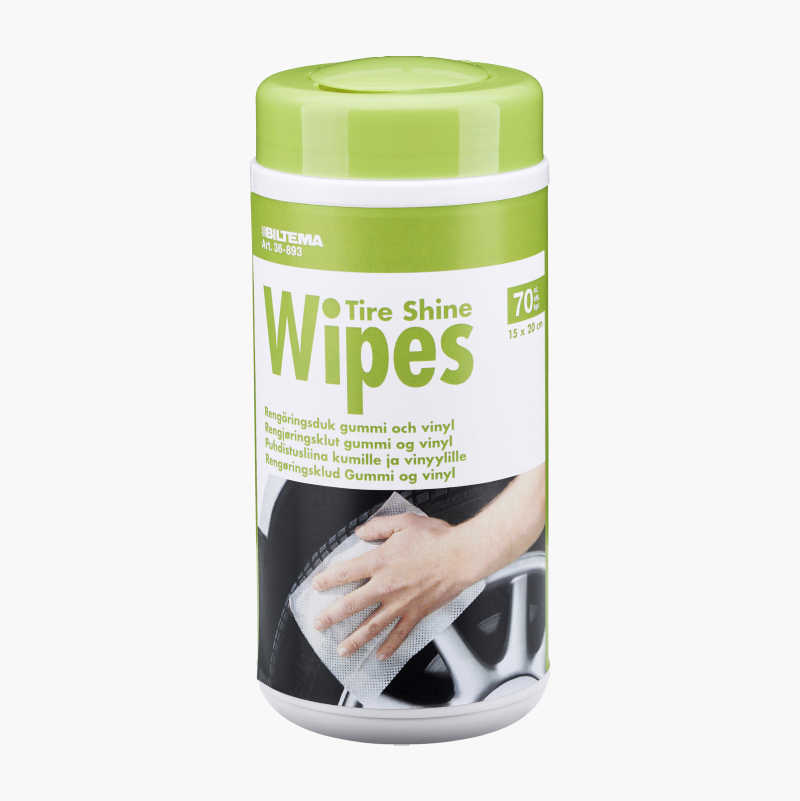 Cleaning wipes, rubber and vinyl, 70pack Biltema.no