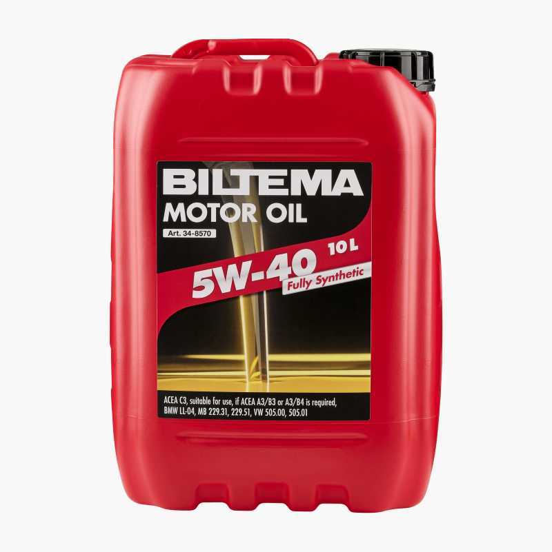 Helsyntetisk motorolja 5W-40, ACEA C3, A3/B3, A3/B4, 10 liter - Biltema.se