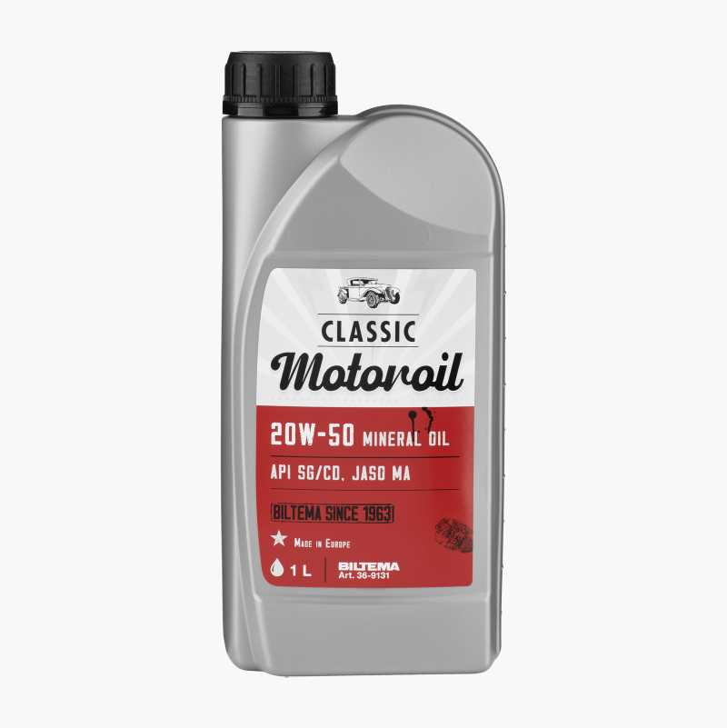 Mineral oil for vintage cars 20W50, 1 litre Biltema.fi