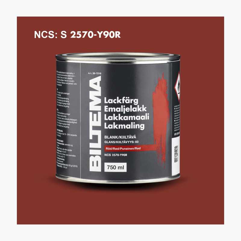 Lackfärg, blank, röd, 0,75 liter - Biltema.se