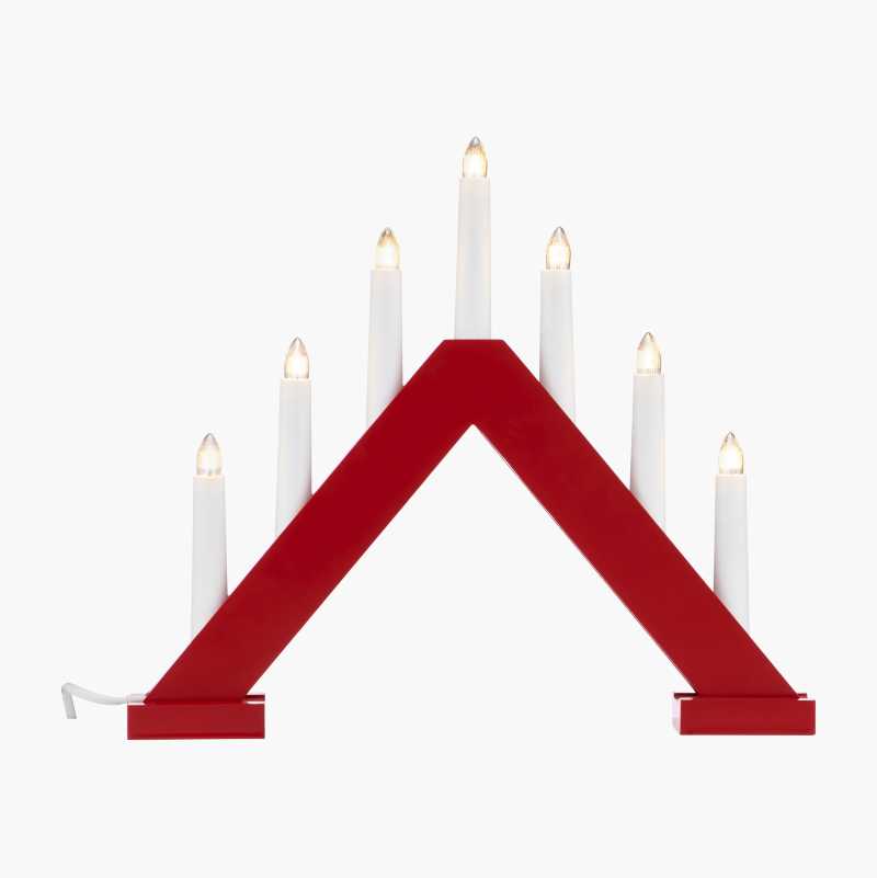 Adventsljusstake, 7-armad, röd - Biltema.fi