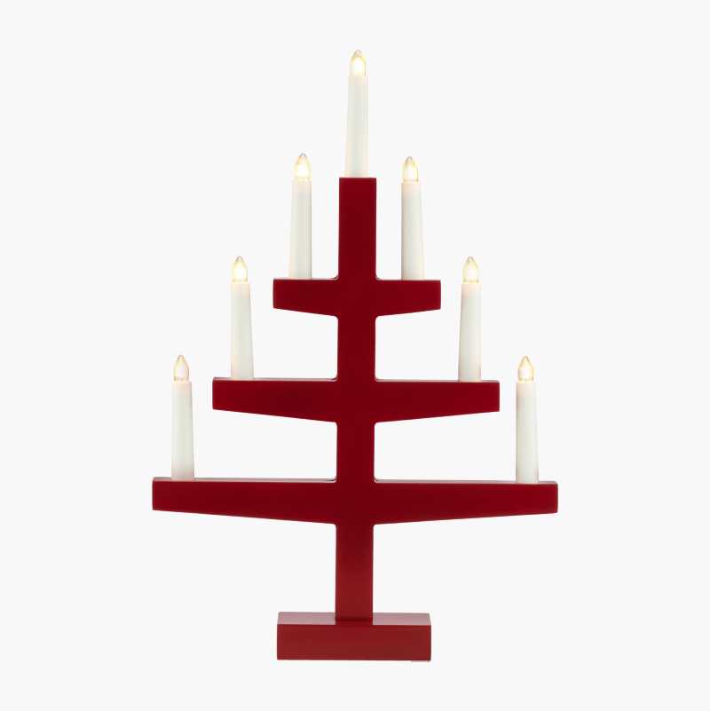 Adventsstake, 7-armet, rød - Biltema.no