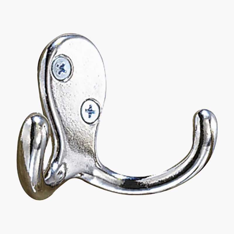 Chrome clothes hook double 2 pack Biltema