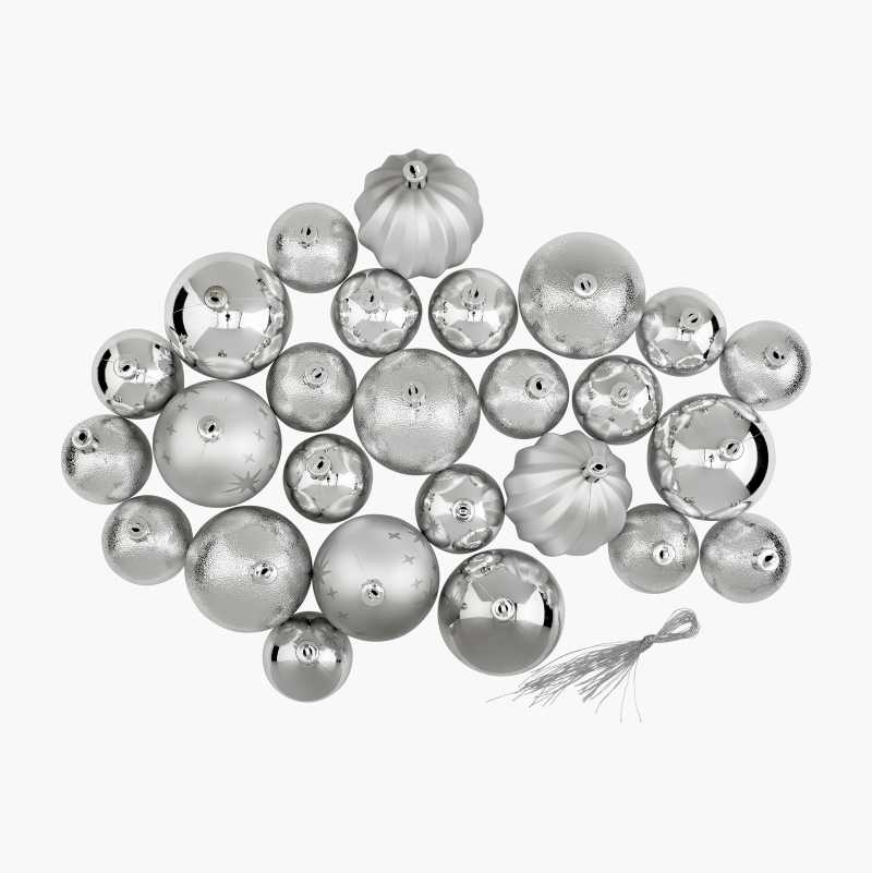 Christmas Tree Balls, silver Biltema.se