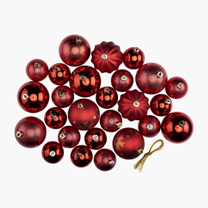 Christmas Tree Balls, red Biltema.se