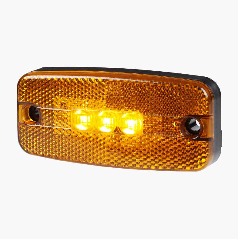 Side marker with orange position light and reflector, 110 x 49 mm