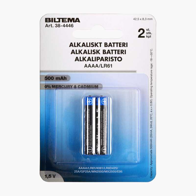 AAAA/LR61 Alkaline Batteries, 2-pack - Biltema.se