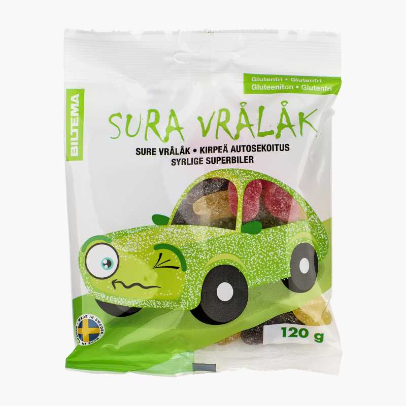 Sour Vrålåk candy, 120 g - Biltema.no