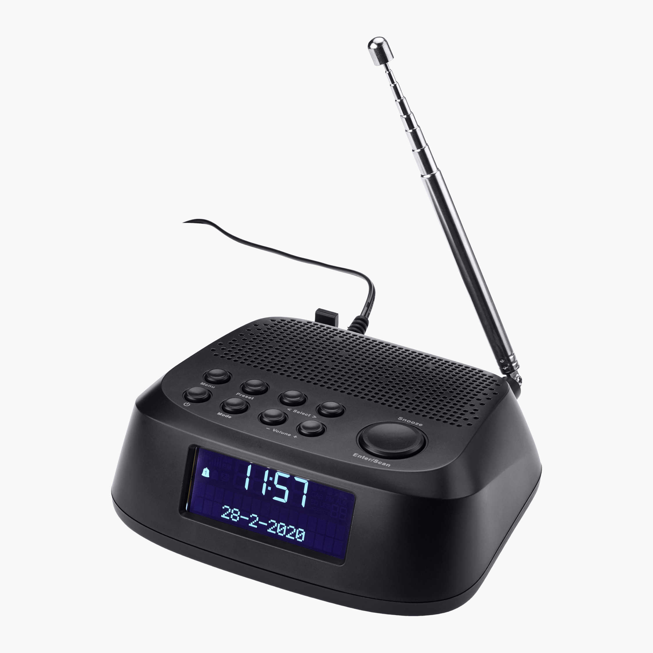 Majority Fulbourn DAB DAB Digital FM Radio Alarm Clock With USB Charging Black 