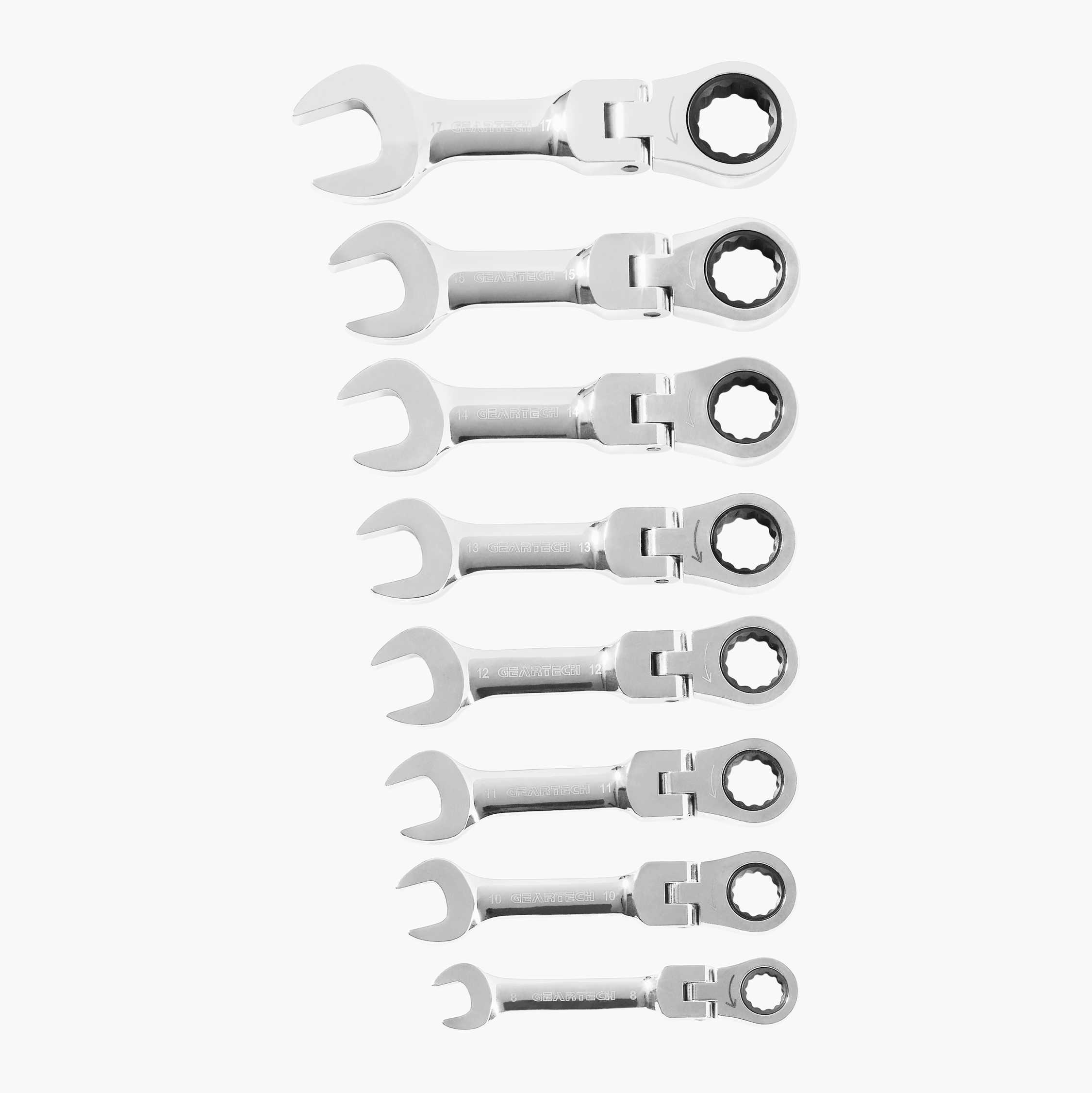 Am-tech Stubby Combination Wrench Set 10mm-19mm Short Ring Spanner Open Ended