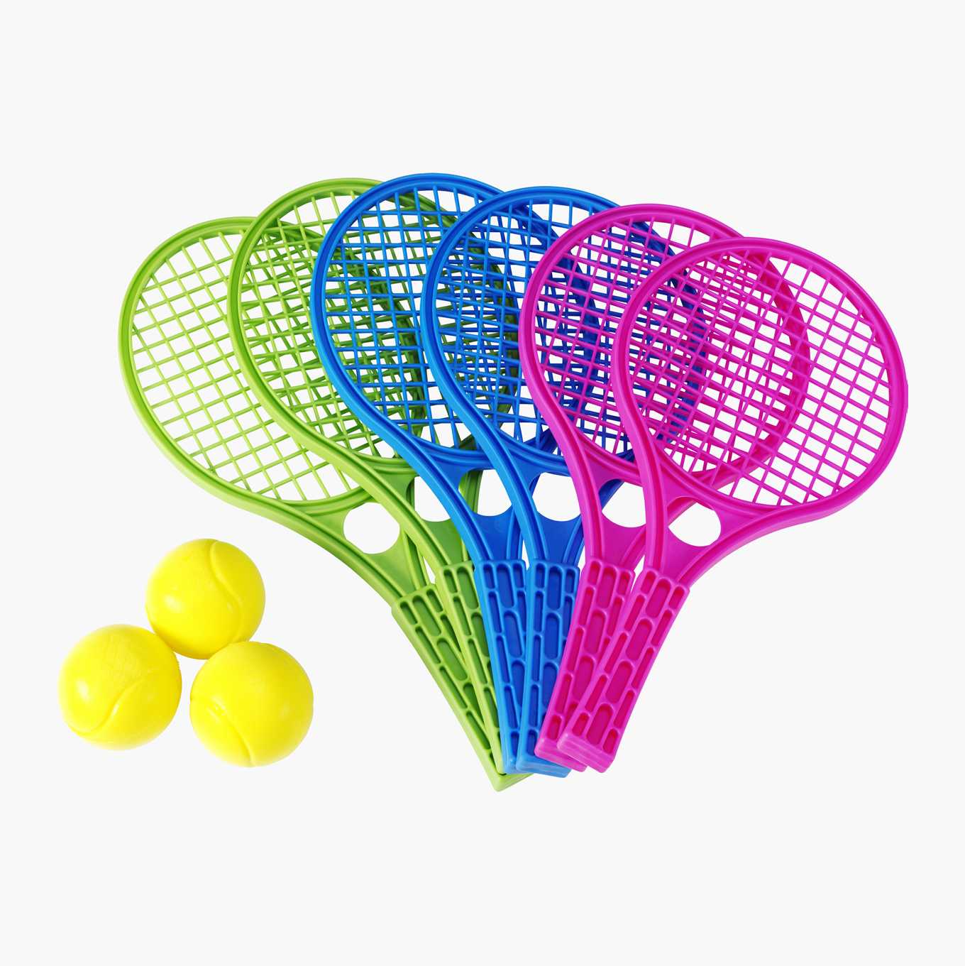 Junior 2 Player Tennis Set 2 Racket Raquets and 2 Balls Outdoor Toy Play Game Set 06175
