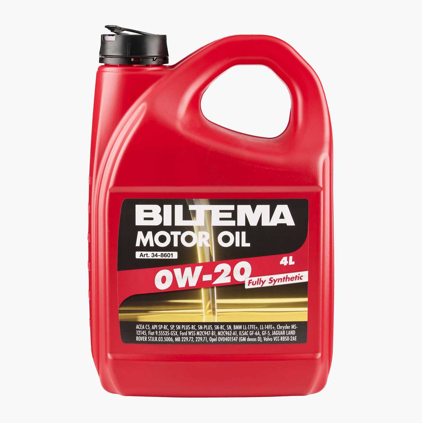 Fully synthetic motor oil 0W-20, ACEA C5, 4 litre - Biltema.dk