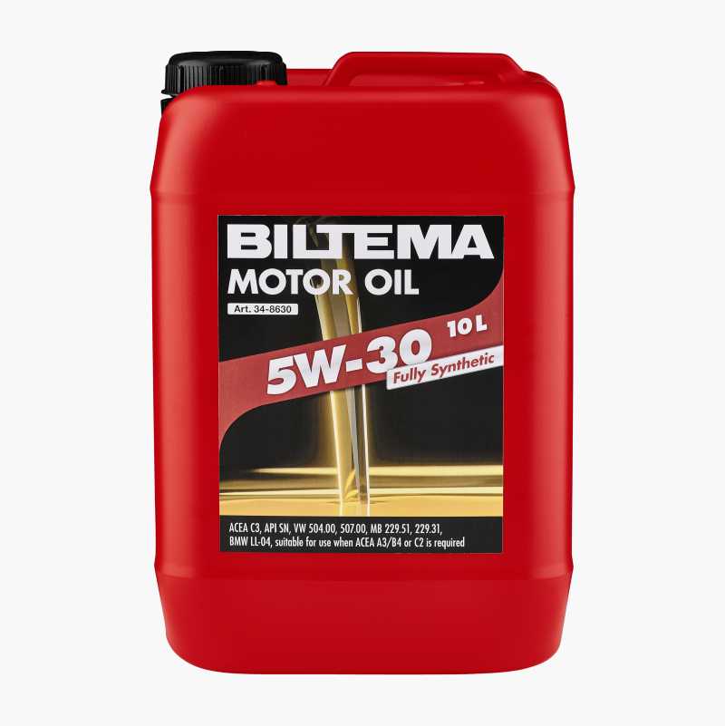 Fully synthetic motor oil 5W-30, ACEA C3 10 litre - Biltema.fi