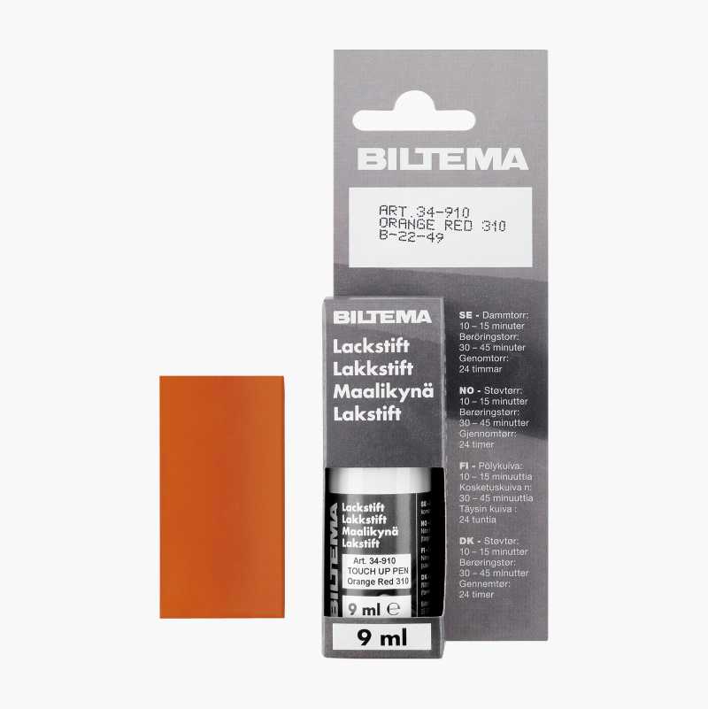 Lackstift, orange-röd 310, 9 ml - Biltema.se