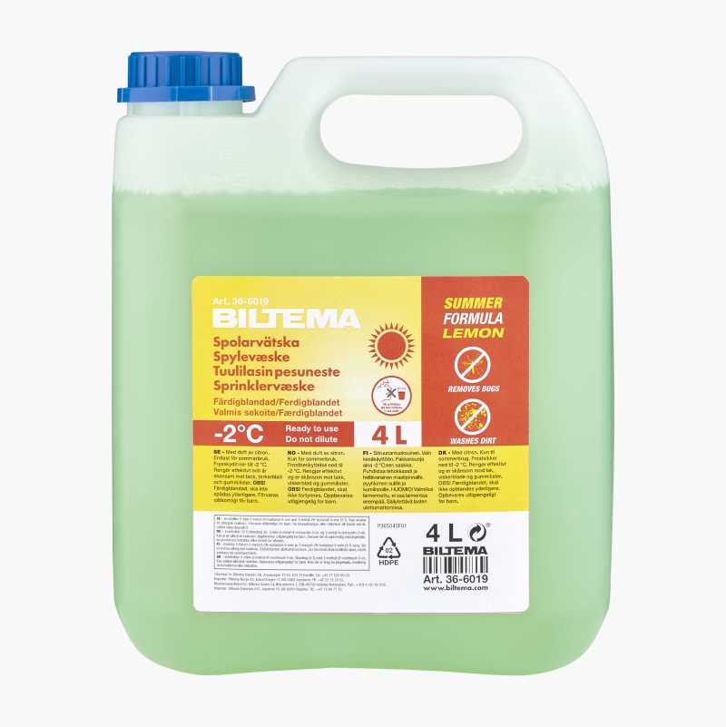 Summer windscreen washer fluid, premixed, 4 litre Biltema.fi