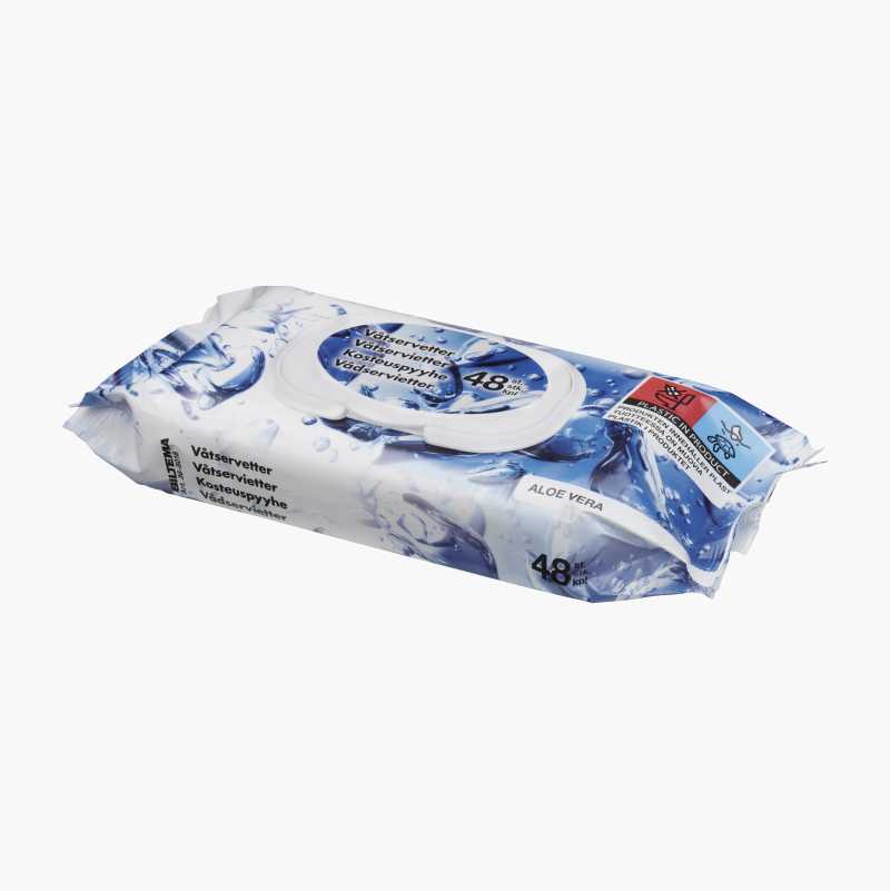 Wet wipes, Aloe Vera, 48pack Biltema.dk