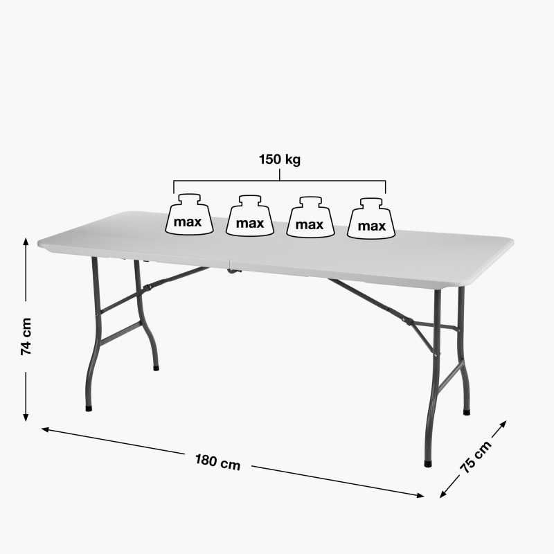 Folding table, 180 x 75 cm - Biltema.dk