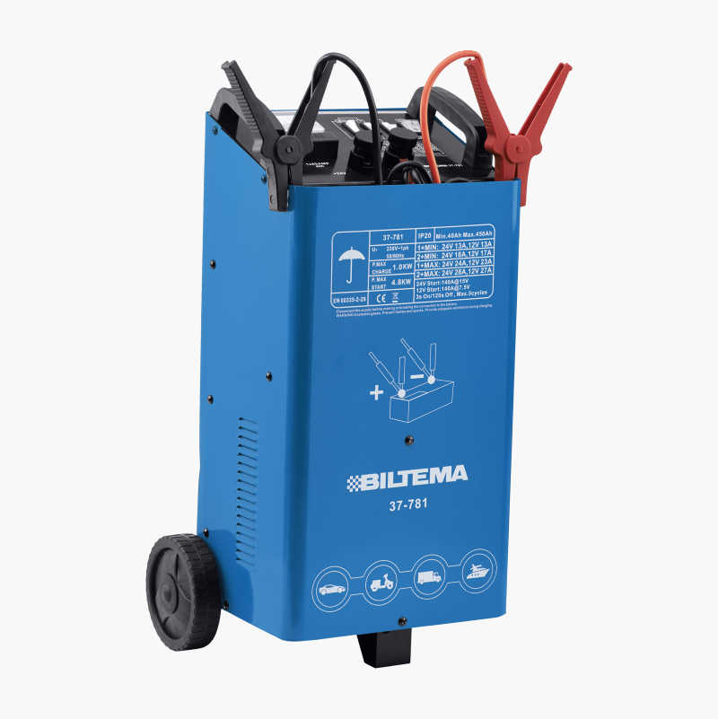 Battery charger with booster and starter assistance Biltema.fi